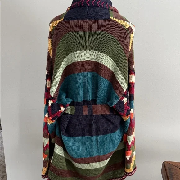 Vintage Multicolor Knit Women's Cardigan - Picture 4 of 6